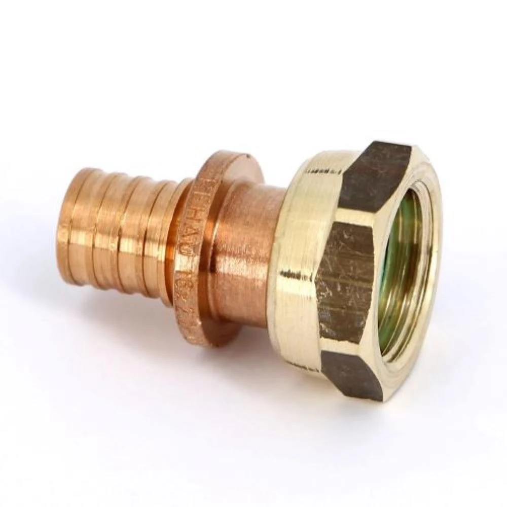 Переходник аксиальный РЕХАУ Rautitan RX+ Дн16х3/4″ Ру10 для труб из сшитого полиэтилена с накидной гайкой, корпус - бронза 14563363001