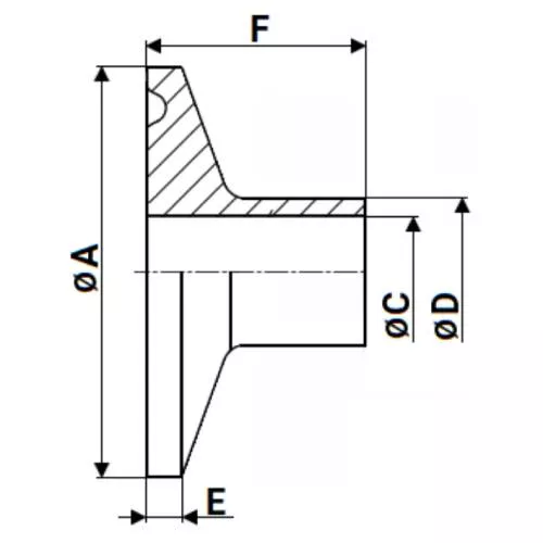 Штуцер CLAMP UC-31-W-34 Ду15 Ру10, корпус - нержавеющая сталь 304, присоединение - под приварку Штуцер CLAMP UC-31-W-34 Ду15 Ру10, корпус - нержавеющая сталь 304, присоединение - под приварку