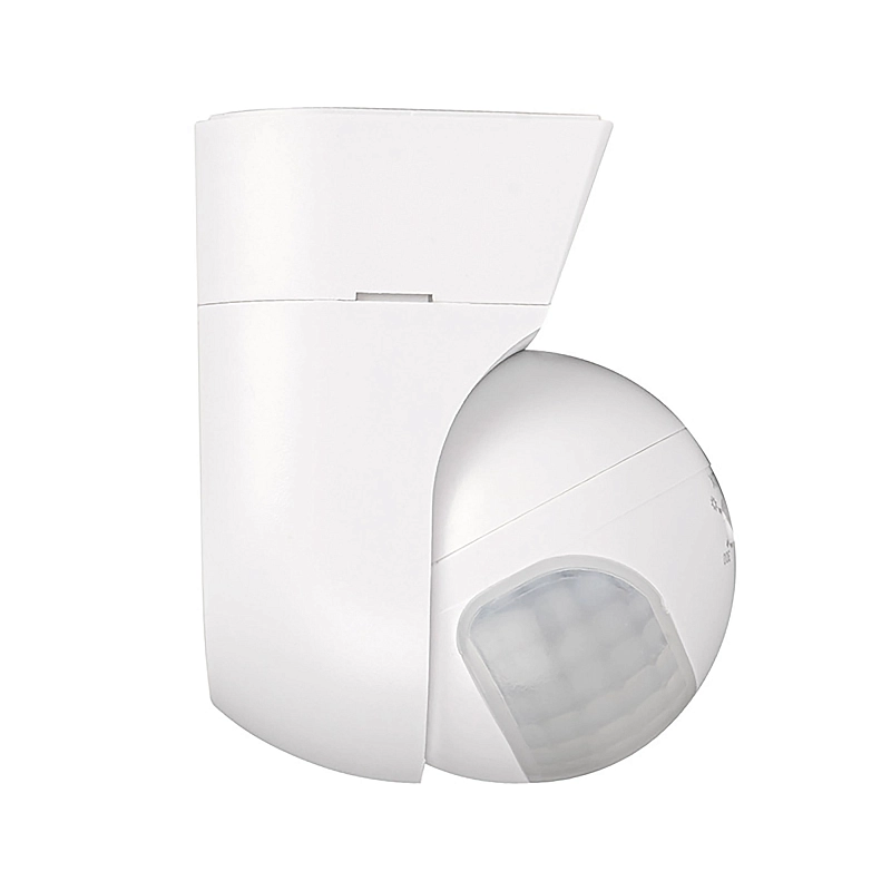 Датчик движения JazzWay PMS-IR 010 800Вт 12м инфракрасный, накладной, обзор 180°, радиус действия 12м, IP44, белый 5012936